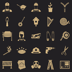 engineering machine icons set simple style vector image