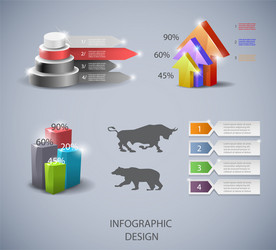 set of design elements for infographic vector image