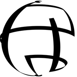 sphere with random irregular lines icon symbol vector image