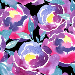 Watercolor Rose Floral Seamless Pattern Vector Image