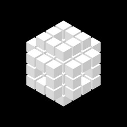abstract 3d cube from cubes isometric projection vector image