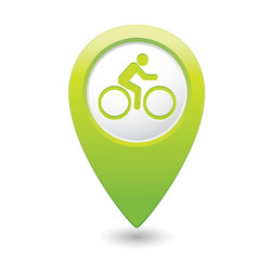 Cyclist symbol map pointer green vector