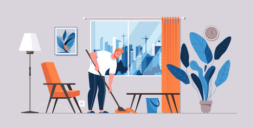 Man Cleaning House Vector Images (over 6,000)