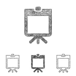 presentation icon set - sketch line art vector