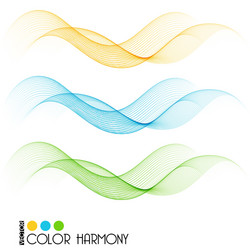 set of color curve lines vector image