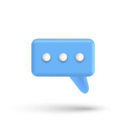 Speech bubble 3d box chat button message talk vector