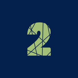 2 numeric text logo or symbol design vector image