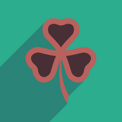 flat web icon with long shadow clover vector image