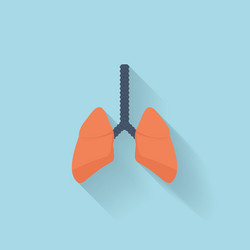 flat web internet icon lung vector