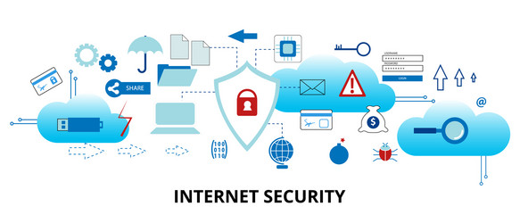 infographic concept internet security vector