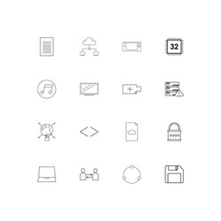 Internet technologies linear thin icons set vector