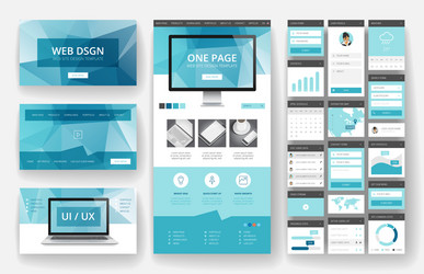 Low Poly Website Header & Interface Elements vector image
