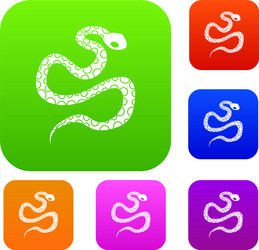 python snake set color collection vector image
