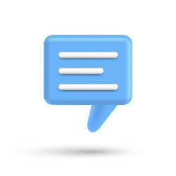 Speech bubble 3d box chat button message talk vector