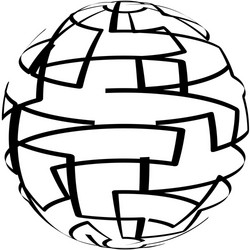 sphere with random irregular lines icon symbol vector image