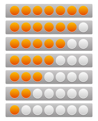 Step level progress indicator with 7 units vector