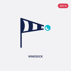 two color windsock icon from ecology concept vector image