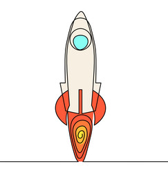 abstract color rocket as continuous line drawing vector image