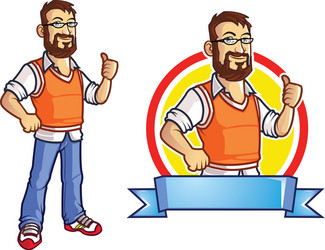 computer programmer geek mascot vector image