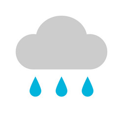 Dark rain clouds and rain icon Royalty Free Vector Image