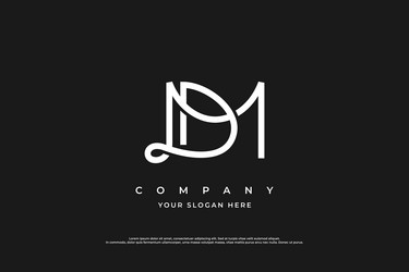 Simple letter dm logo design Royalty Free Vector Image