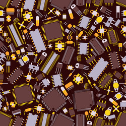microchip computing device electronic system vector image