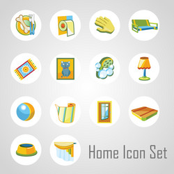 home icons set 14 objects in the same style vector image