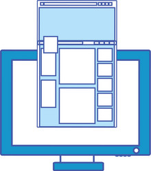 isolated computer design vector image