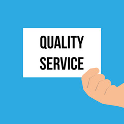 man showing paper quality service text vector image
