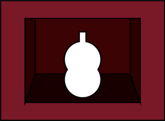 shelf with decorative objects vector image