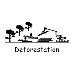 Stop deforestation cut down forest tree icon Vector Image