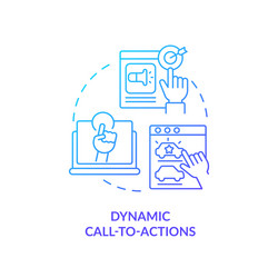 Dynamic call-to-actions blue gradient concept icon vector