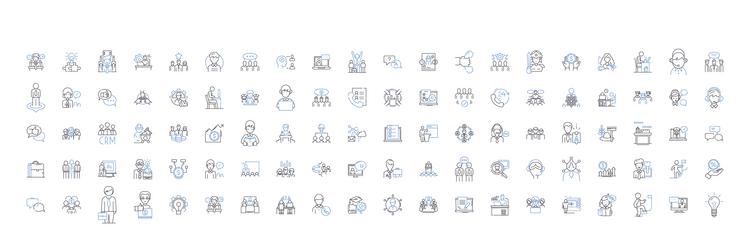 employees line icons collection workforce staff vector