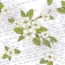 Floral Seamless Pattern with Script Text vector image