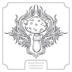 mushroom and abstract pattern vector image