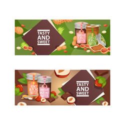 nut nutshell of hazelnut with butter chocolate vector