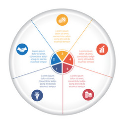 pie chart diagram data 5 options for text area vector