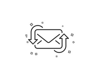 refresh mail line icon new messages vector image