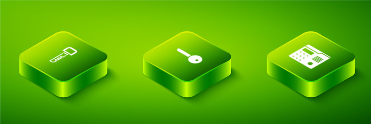 set isometric key house intercom system and icon vector image