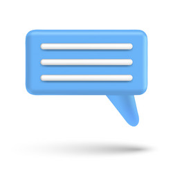 speech bubble 3d box chat button message talk vector image