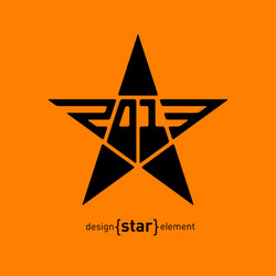 star with new year date abstract design element vector image