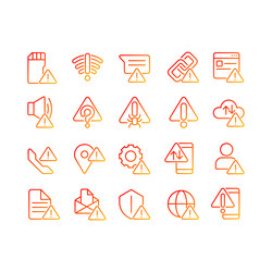 Warning signals pixel perfect gradient linear vector
