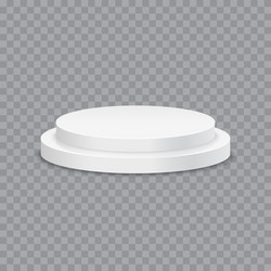 White podium round 3d empty with steps vector