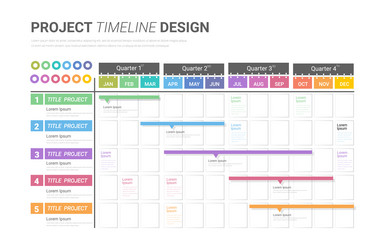 Gantt chart for 12 months project timeline Vector Image