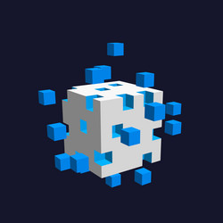 Cube from small cubes big data concept vector