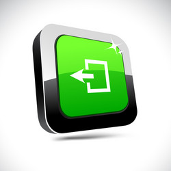 exit 3d square button vector image