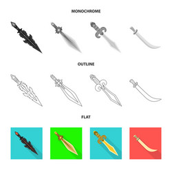 isolated object of game and armor sign set vector image