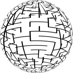 sphere with random irregular lines icon symbol vector image