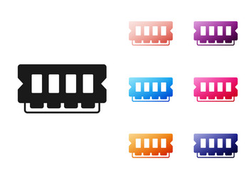 black ram random access memory icon isolated vector image