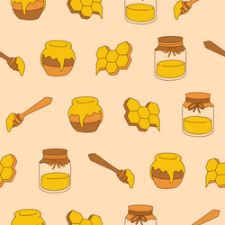 collection of honey seamless pattern design vector image